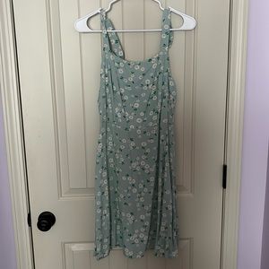 SO light blue dress with flowers size medium with tie straps